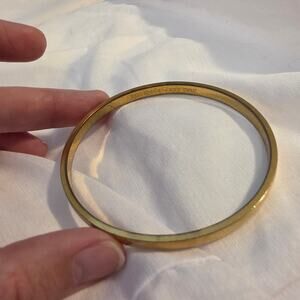 Kate Spade New York Heart of Gold Idiom Bangle Bracelet 12K Gold Plated